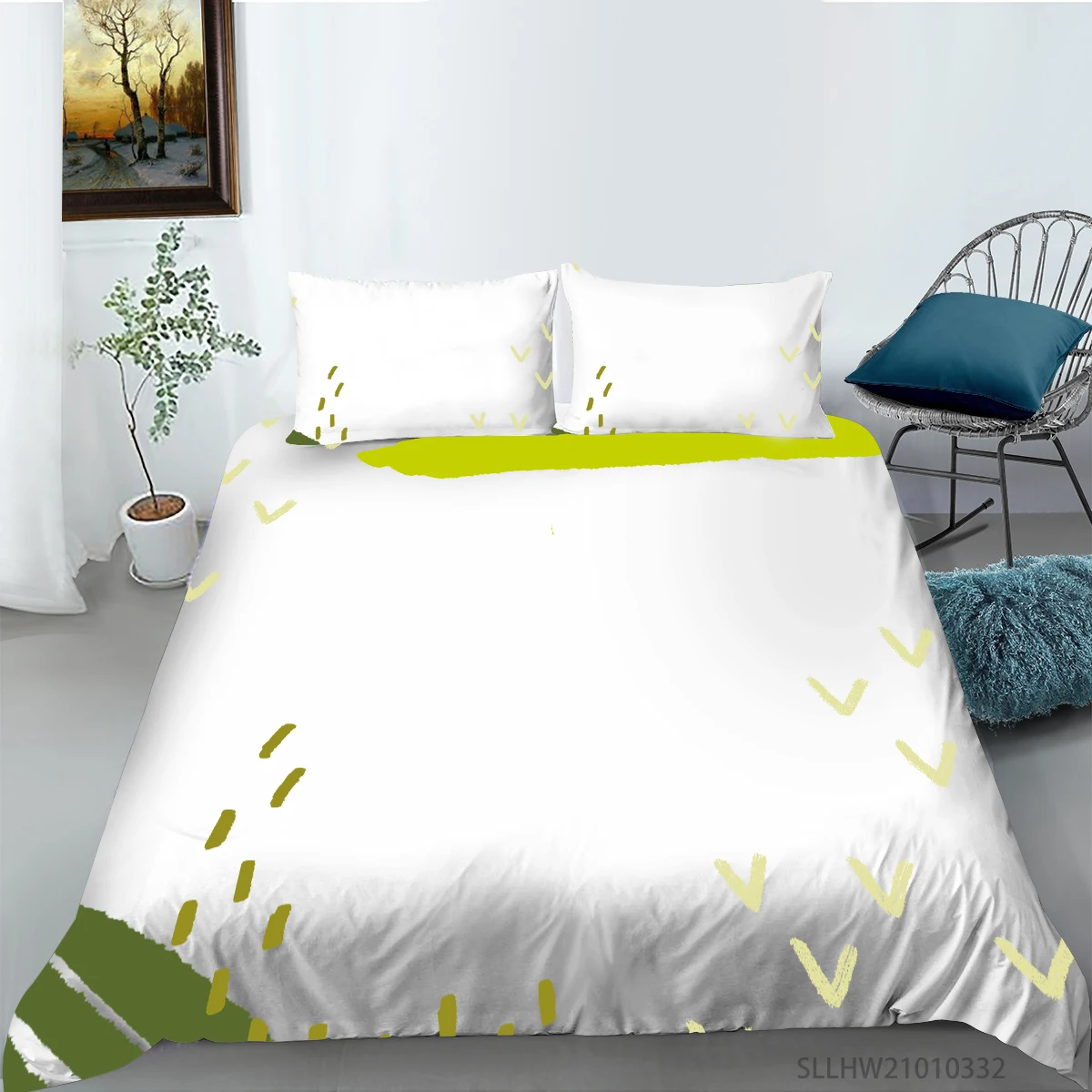 Fashion 3D Green and White Printing Bedding set Duvet cover with pillowcases Single Queen King sizes 2/3pcs
Fashion 3D Green and White Printing Bedding set Duvet cover with pillowcases Single Queen King sizes 2/3pcs