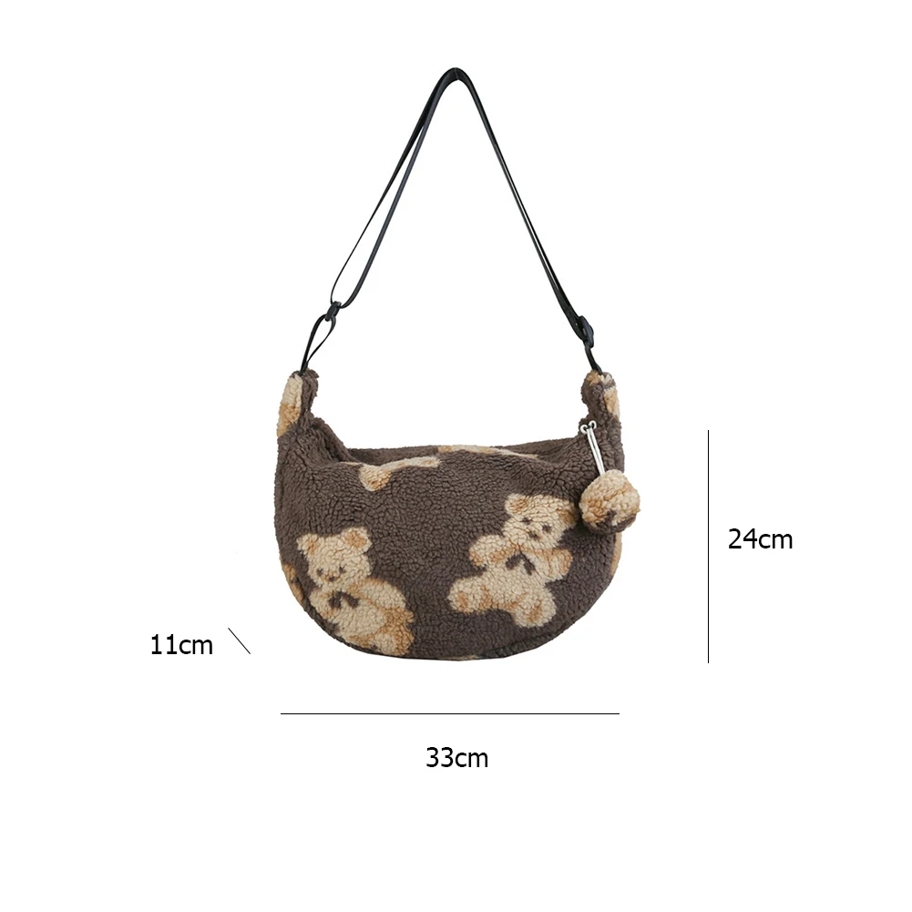 Fashion Women Bear Printed Dumpling Shoulder Bag Portable Plush Messenger Bags Student School Large Capacity Totes Handbags2021
Fashion Women Bear Printed Dumpling Shoulder Bag Portable Plush Messenger Bags Student School Large Capacity Totes Handbags2021