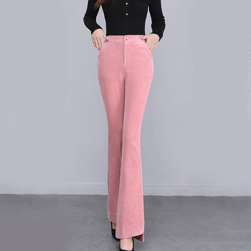 Lucyever Elastic Women Corduroy Pants Autumn High Waist Female Flare Pants Fashion Korean Winter Cotton Slim Ladies Trousers
Lucyever Elastic Women Corduroy Pants Autumn High Waist Female Flare Pants Fashion Korean Winter Cotton Slim Ladies Trousers