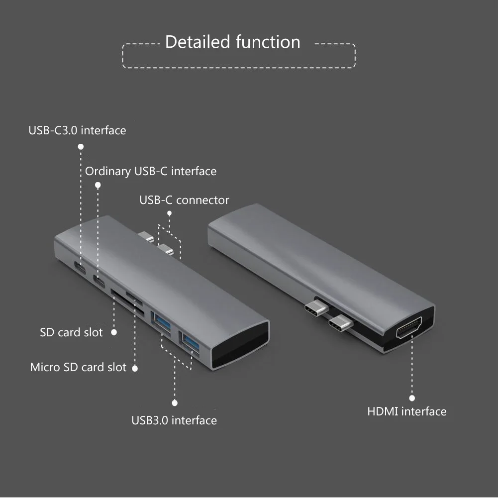 USB-C Multiport Converter Precision Milled Aluminum Housing Dual Type-c Hub USB-C To HDMI Converter Splitter Aluminum + ABS
USB-C Multiport Converter Precision Milled Aluminum Housing Dual Type-c Hub USB-C To HDMI Converter Splitter Aluminum + ABS