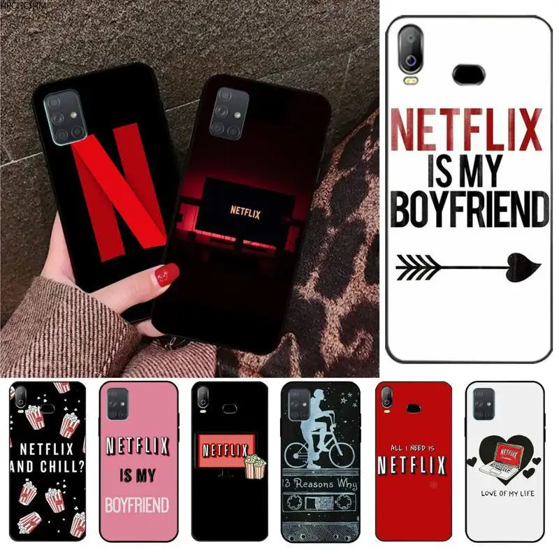 Часы Netflix TV Show новое поступление черный чехол для сотового телефона Samsung A10 A20 A30 A40