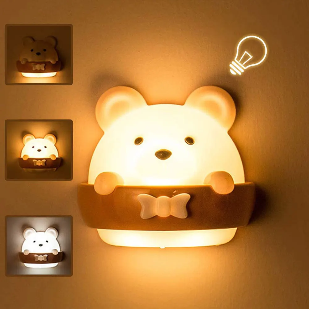 Cute Bear Night Light USB Charging LED Nightlight Remote Wall Bedroom Head Lamp Dimmable
Cute Bear Night Light USB Charging LED Nightlight Remote Wall Bedroom Head Lamp Dimmable