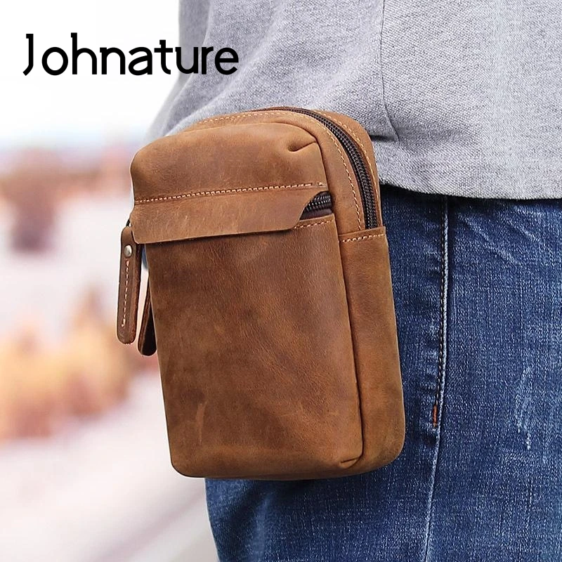 Johnature 2021 New Men Genuine Leather Waist Pack Belt Pouch Retro Multi Function Crazy Horse Leather Male Mobile Phone Bags
Johnature 2021 New Men Genuine Leather Waist Pack Belt Pouch Retro Multi Function Crazy Horse Leather Male Mobile Phone Bags