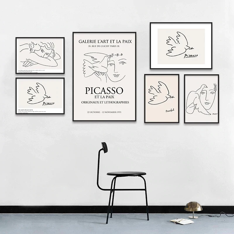 Фото Matisse Picasso Ретро Модные Современные линии эскиз постеры и принты стены Искусство