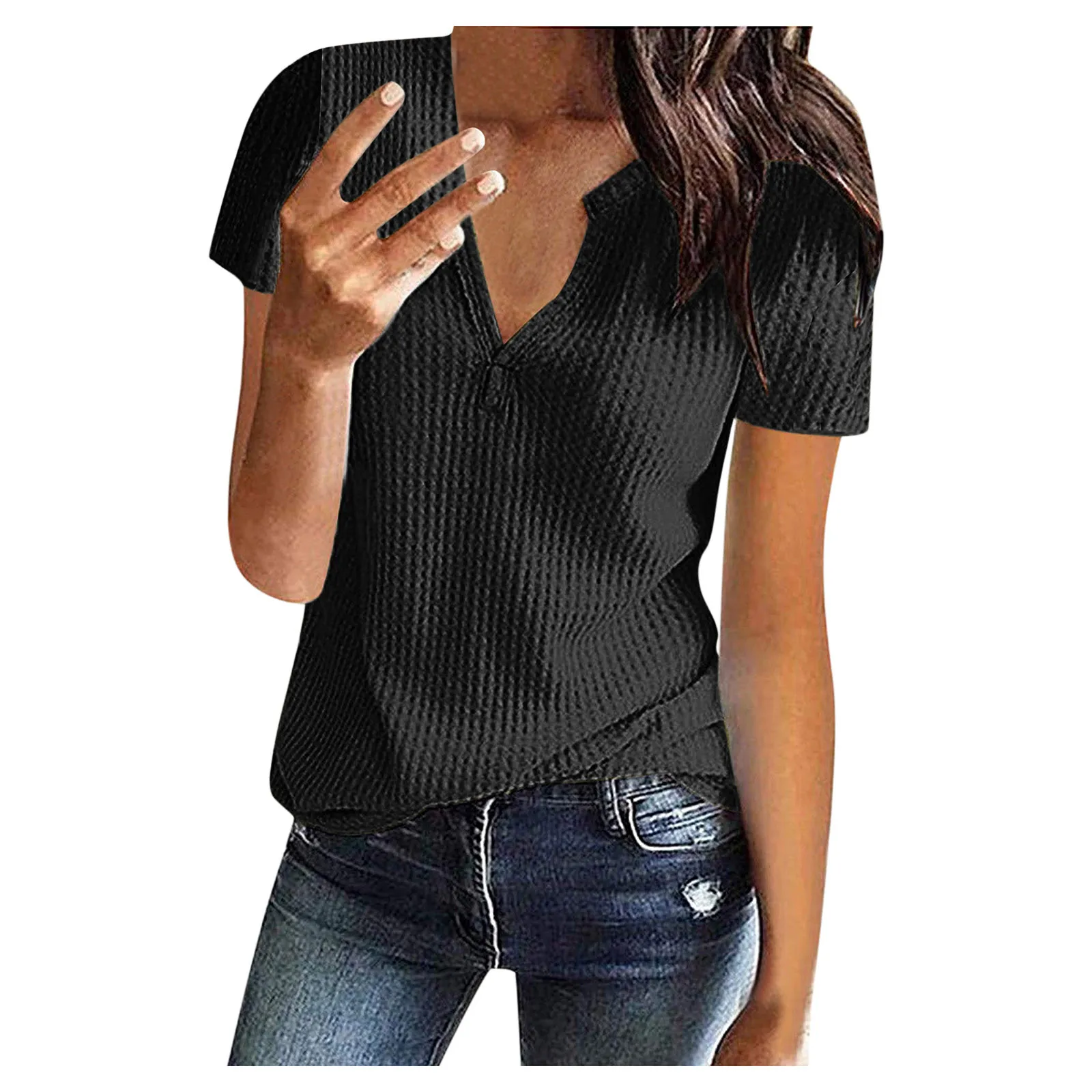 Sprint Summer Autumn Large Sizes Women Blouse Solid V Neck long Short Sleeve 2021 Long Blouse Casual Top female
Sprint Summer Autumn Large Sizes Women Blouse Solid V Neck long Short Sleeve 2021 Long Blouse Casual Top female