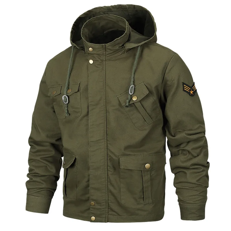 Men's Spring Military Jacket Airsoft Jacket Hooded Coat Men Army Pilot Jacket Air Force Autumn Casual Cargo Jaqueta Workout Coat
Men's Spring Military Jacket Airsoft Jacket Hooded Coat Men Army Pilot Jacket Air Force Autumn Casual Cargo Jaqueta Workout Coat