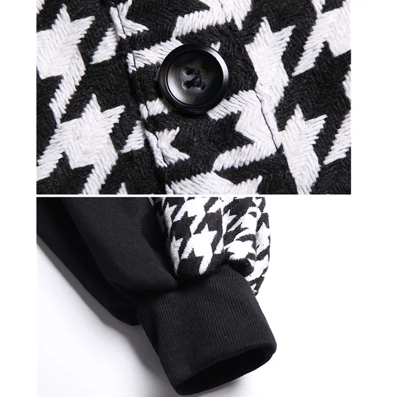 High quality autumn winter loose long section large size was thin hooded stitching dress female houndstooth woolen dress woman
High quality autumn winter loose long section large size was thin hooded stitching dress female houndstooth woolen dress woman