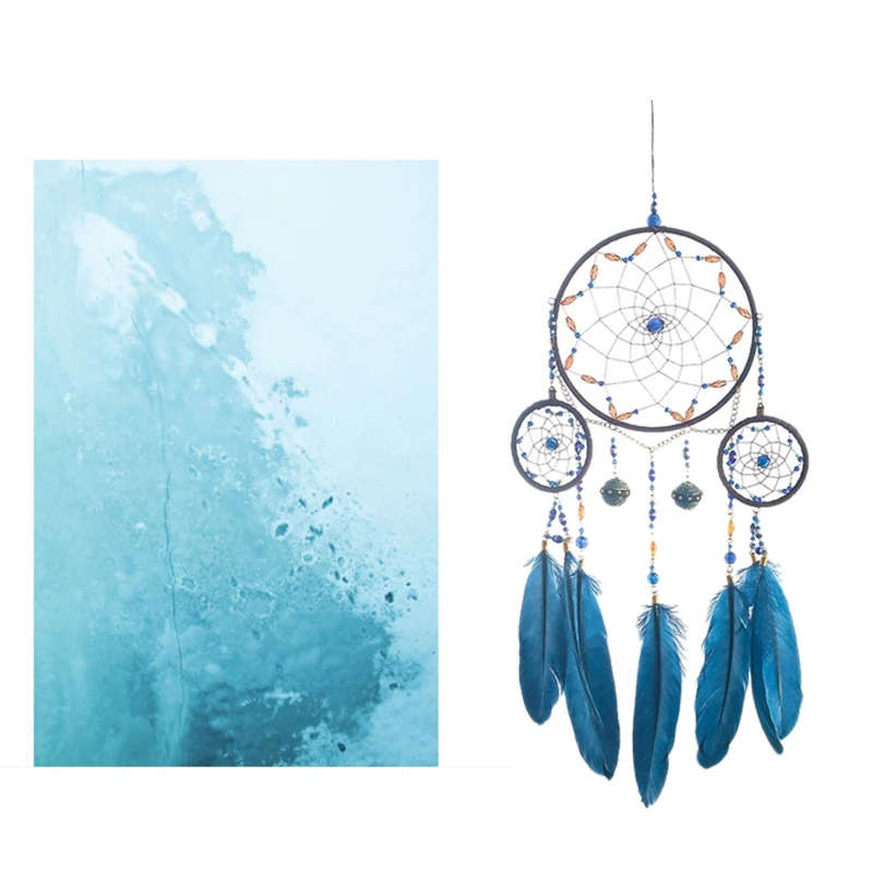 Dream Catcher Deep Sea Blue 3 Hoops Dreamcatcher Pendant Gift Wind Chimes Handicraft Wedding Home Decoration
Dream Catcher Deep Sea Blue 3 Hoops Dreamcatcher Pendant Gift Wind Chimes Handicraft Wedding Home Decoration