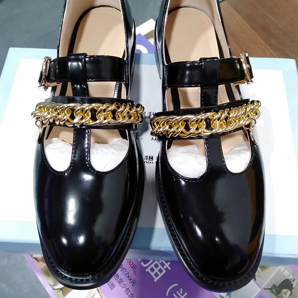 WETKISS Female Flats Women Round Toe Genuine Leather Mary Jane Buckle Metal Chain Gold T-Shape Strap Low Heels Shoe Spring 2021 
WETKISS Female Flats Women Round Toe Genuine Leather Mary Jane Buckle Metal Chain Gold T-Shape Strap Low Heels Shoe Spring 2021