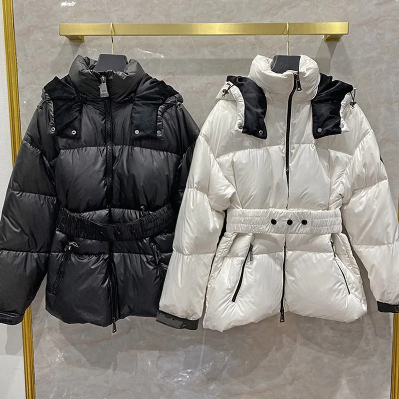 Warm Thick Down Coat for Women Winter Luxuxry Brand Hooded Sashes White Duck Down Jacket Femme Feather Puffer Jacket 
Warm Thick Down Coat for Women Winter Luxuxry Brand Hooded Sashes White Duck Down Jacket Femme Feather Puffer Jacket