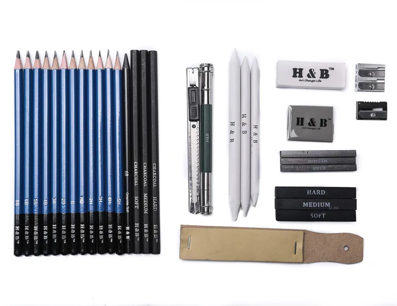 H&B Stationery 32 Pieces Painting Pencil Sketch Kit Art Supplies Drawing Bag Set 
H&B Stationery 32 Pieces Painting Pencil Sketch Kit Art Supplies Drawing Bag Set