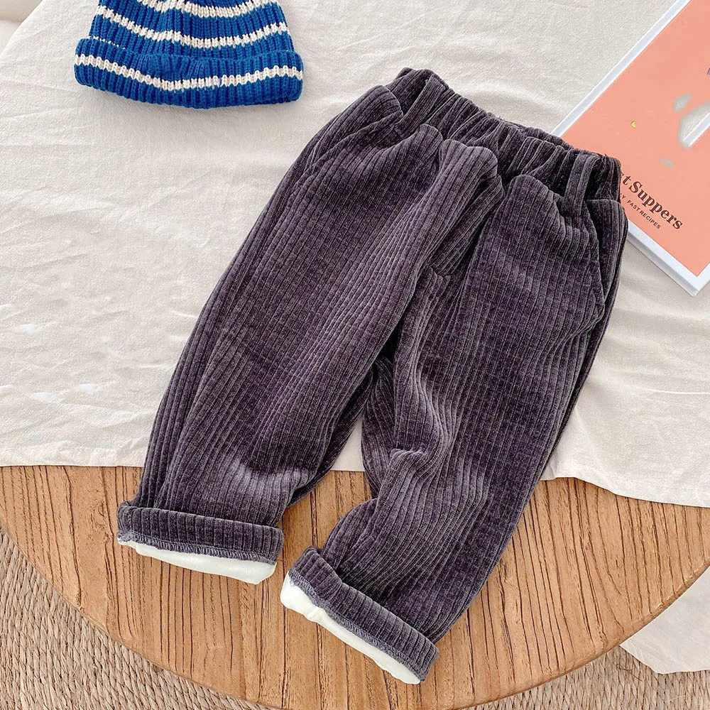 Toddler Winter Pants Solid Color Plus Velvet Thicken Warm Corduroy Unisex Boys Girls Full Length Trousers Fashion Kids Clothing
Toddler Winter Pants Solid Color Plus Velvet Thicken Warm Corduroy Unisex Boys Girls Full Length Trousers Fashion Kids Clothing