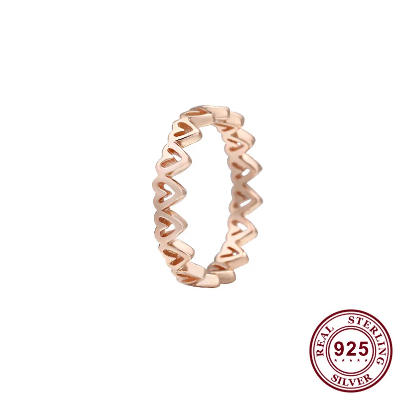 Original 925 Sterling Silver Pan Ring Beautiful Rose Gold Heart To Heart Ring For Women Wedding Party Gift Fashion Jewelry
Original 925 Sterling Silver Pan Ring Beautiful Rose Gold Heart To Heart Ring For Women Wedding Party Gift Fashion Jewelry
