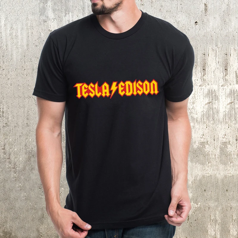 Новинка лета 2022 Мужская футболка Эдисона из 100% хлопка Тесла высококачественные
