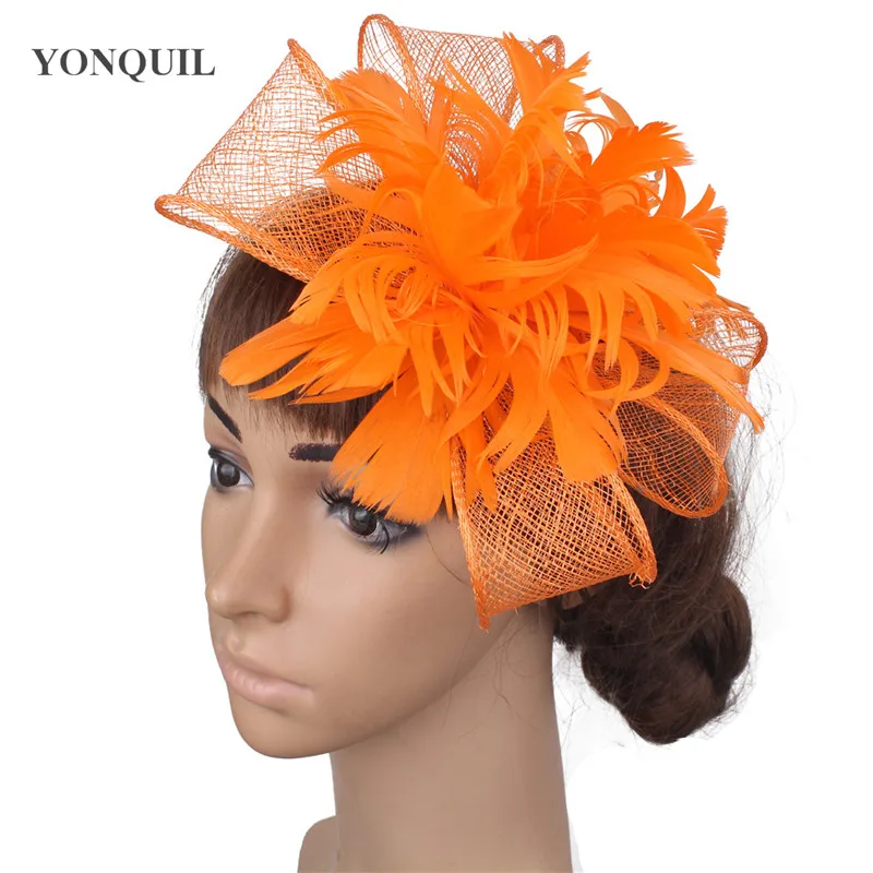 Orange Fancy Feather Headwear Elegant Women Fashion Fascinator Hat Hair Pin With Fancy Feather Hair Accessories Cocktail Hats 
Orange Fancy Feather Headwear Elegant Women Fashion Fascinator Hat Hair Pin With Fancy Feather Hair Accessories Cocktail Hats