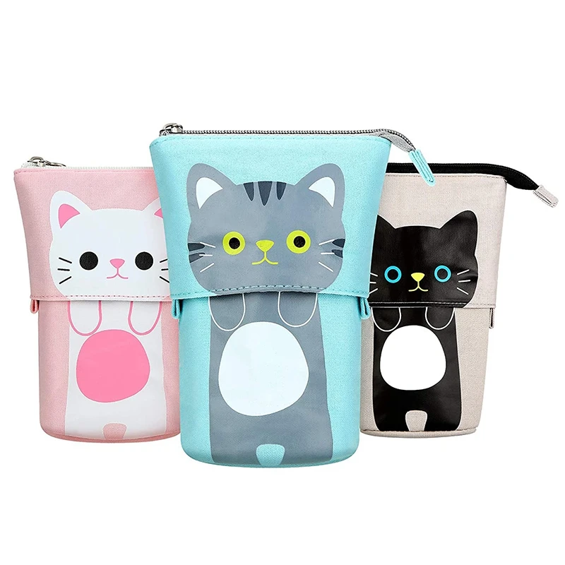 3Pcs Stand Store Pencil Holder Canvas Cute Cat Telescopic Pencil Organizer Pencil Pouch Makeup Bag Stationery Case
3Pcs Stand Store Pencil Holder Canvas Cute Cat Telescopic Pencil Organizer Pencil Pouch Makeup Bag Stationery Case