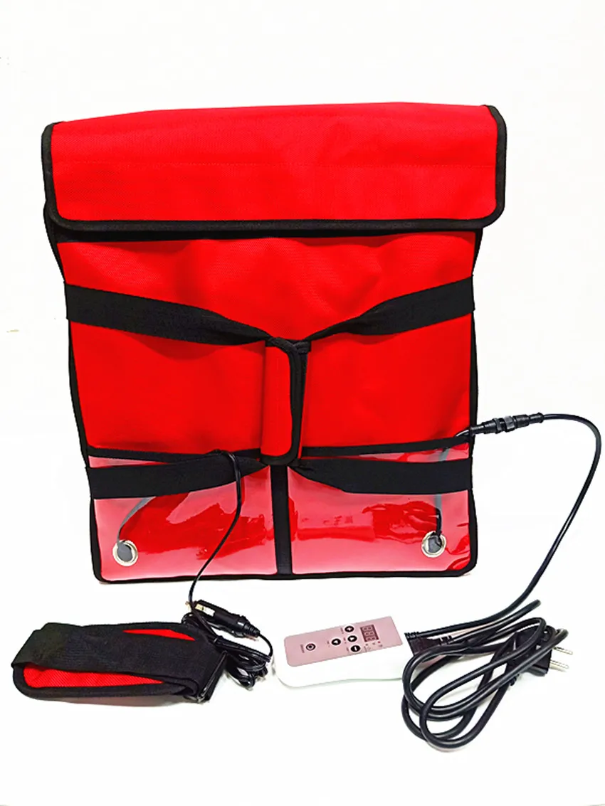 

12v Polyester Heated Insulated Pizza Food Delivery Bag With Car Charger Cable 110V/230V power cable temperature control box