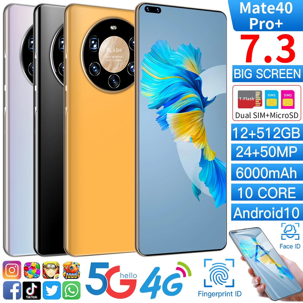 Global Version Hauwei Mate40 Pro+ 7.3Inch MTK6889 10Core 12+512GB 6000MAH 24MP+50MP Face ID Dual SIM 5G Smartphone Android10.0
Global Version Hauwei Mate40 Pro+ 7.3Inch MTK6889 10Core 12+512GB 6000MAH 24MP+50MP Face ID Dual SIM 5G Smartphone Android10.0