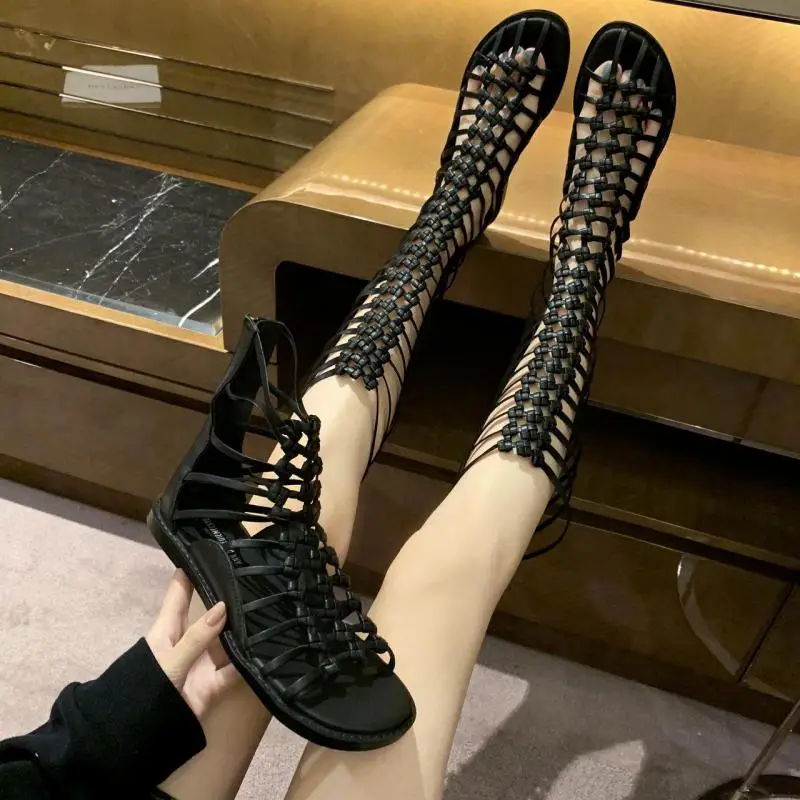 Flats Sandals 2021 Summer Shoes Woman Hollow Out Black Cool Sandalias Boots Feminine Roman Shoe Casual Gladiator Sandals Mujer
Flats Sandals 2021 Summer Shoes Woman Hollow Out Black Cool Sandalias Boots Feminine Roman Shoe Casual Gladiator Sandals Mujer