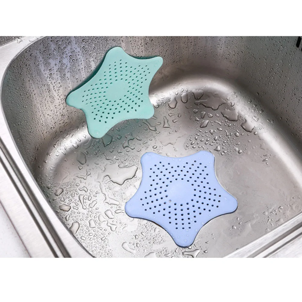 Bathroom Kitchen Sink Strainer Soft Silicone Five Pointed Star Sink Filter Drain Hair Catcher Stopper Kitchen Supplies 
Bathroom Kitchen Sink Strainer Soft Silicone Five Pointed Star Sink Filter Drain Hair Catcher Stopper Kitchen Supplies
