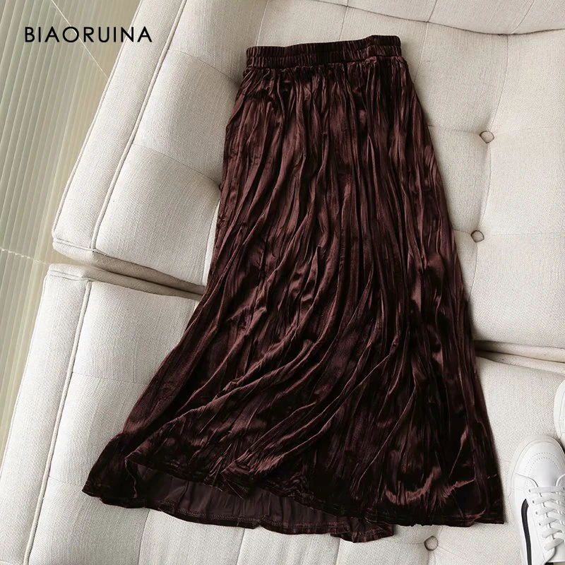 BIAORUINA Women's Fashion Velour Elastic High Waist Elegant Long Skirt Autumn Winter Ladies Vintage Pleated Skrits One Size
BIAORUINA Women's Fashion Velour Elastic High Waist Elegant Long Skirt Autumn Winter Ladies Vintage Pleated Skrits One Size