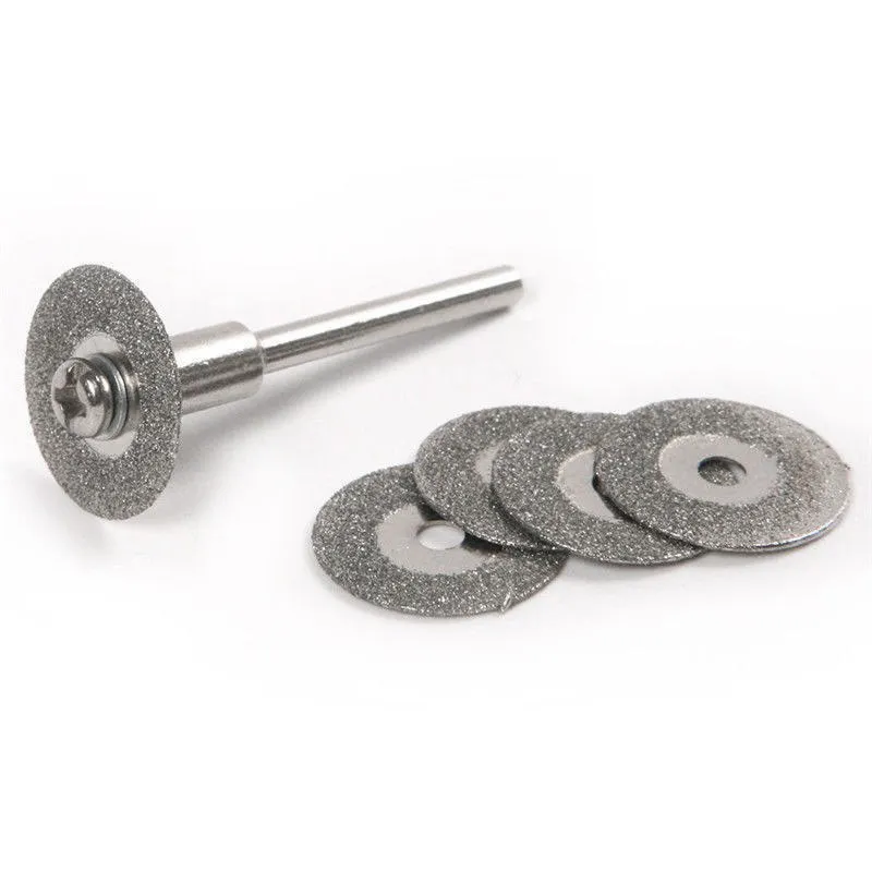 5 шт., алмазные режущие насадки 22 мм + 1 оправка 
5 шт., алмазные режущие насадки 22 мм + 1 оправка