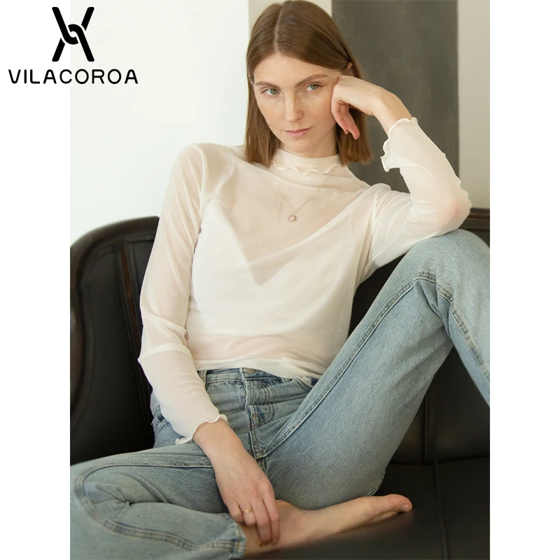 Mesh See-Through Long Sleeve Women's Turtleneck T-Shirt Sexy Basic Soft Slim Vintage Tops Temperament Female Casual Tee Top
Mesh See-Through Long Sleeve Women's Turtleneck T-Shirt Sexy Basic Soft Slim Vintage Tops Temperament Female Casual Tee Top