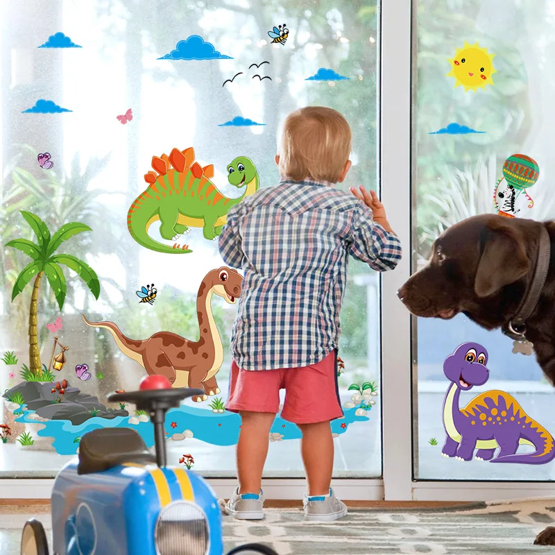 Cartoon Dinosaur Paradise Wall Stickers Kids Room Kindergarten Classroom Backdrop Wall Decoration Glass Window Paste Removable
Cartoon Dinosaur Paradise Wall Stickers Kids Room Kindergarten Classroom Backdrop Wall Decoration Glass Window Paste Removable