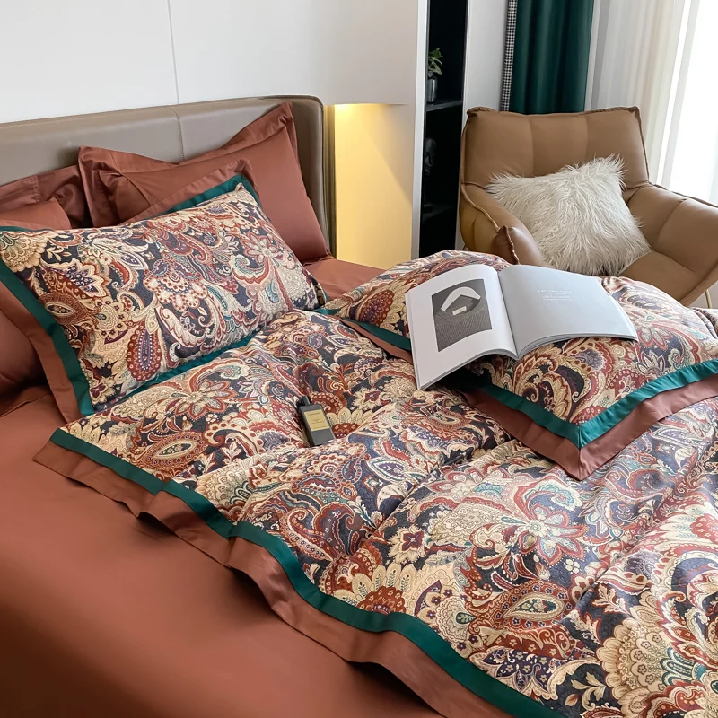 Luxury Bed Linen Bedding Set Sleeping Euro Retro Duvet Cover Set,Long Stapled Cotton Bed Sheet,Pillowcase King Queen Size 4 PCS
Luxury Bed Linen Bedding Set Sleeping Euro Retro Duvet Cover Set,Long Stapled Cotton Bed Sheet,Pillowcase King Queen Size 4 PCS