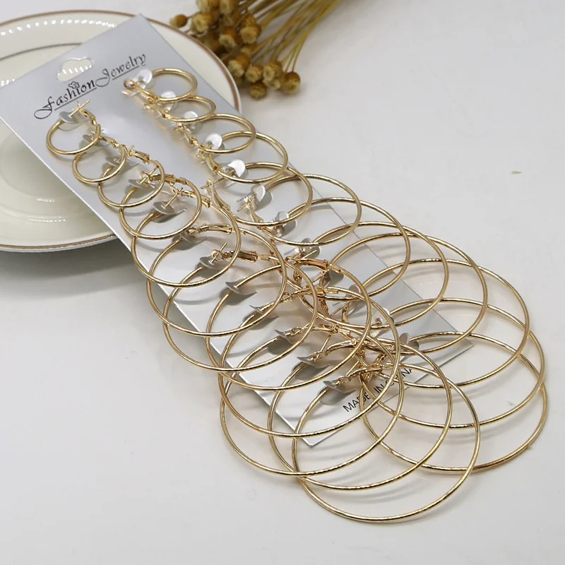 12 Pairs of Exaggerated Big Earrings In Europe and America Women's Simple Punk Oversized Big Hoop Trendy Earrings Combination
12 Pairs of Exaggerated Big Earrings In Europe and America Women's Simple Punk Oversized Big Hoop Trendy Earrings Combination