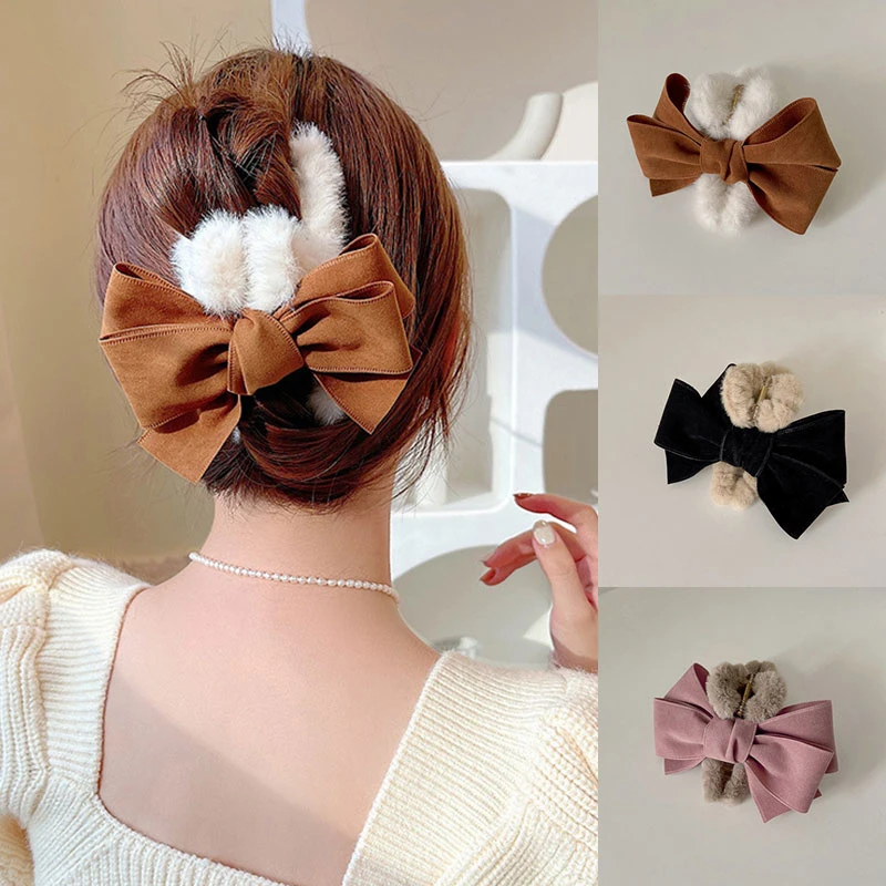 Winter Women Elegant Vintage Big Bow Plush Hair Claws Sweet Back Hair Hold Decorate Hairpins Hair Clips Fashion Hair Accessories
Winter Women Elegant Vintage Big Bow Plush Hair Claws Sweet Back Hair Hold Decorate Hairpins Hair Clips Fashion Hair Accessories