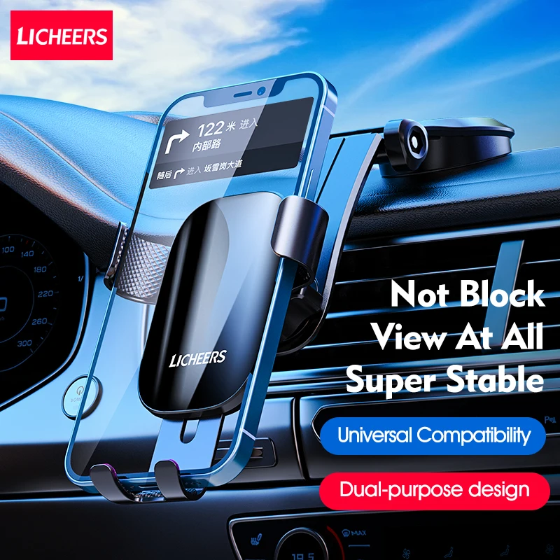 LICHEERS Gravity Car Phone Holder Air Vent Clip Mount Mobile Phone Holder Stand for Car GPS Support for iPhone Samsung Xiaomi
LICHEERS Gravity Car Phone Holder Air Vent Clip Mount Mobile Phone Holder Stand for Car GPS Support for iPhone Samsung Xiaomi