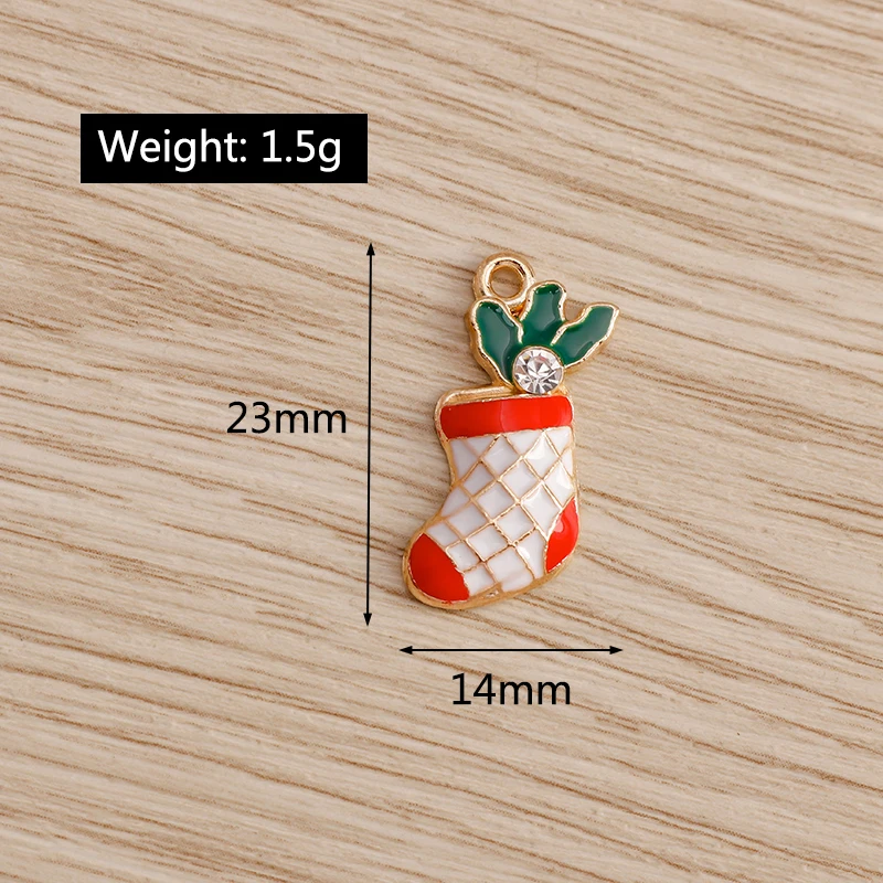 10pcs 14*23mm Crystal Christmas Socks Charms for Necklaces Pendants Bracelets Handmade Crafting Enamel DIY Charms Jewelry Making
10pcs 14*23mm Crystal Christmas Socks Charms for Necklaces Pendants Bracelets Handmade Crafting Enamel DIY Charms Jewelry Making