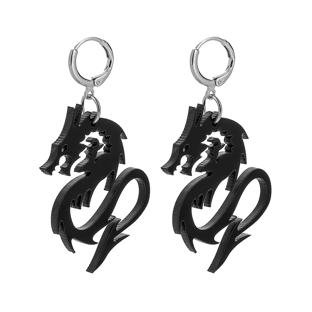 Chinese Style Metal Acrylic Dragon Earrings Punk Cool Gold Silver Color Mirror Surface Animal Drop Earrings for Women Jewelry
Chinese Style Metal Acrylic Dragon Earrings Punk Cool Gold Silver Color Mirror Surface Animal Drop Earrings for Women Jewelry