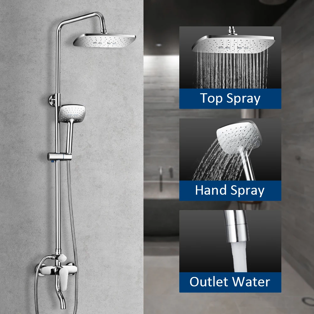 Bathroom Shower Faucet Set Brass Wall Mount Rainfall Bathtub Shower Taps Hot And Cold Mixer 3 Function Waterfall Shower System
Bathroom Shower Faucet Set Brass Wall Mount Rainfall Bathtub Shower Taps Hot And Cold Mixer 3 Function Waterfall Shower System