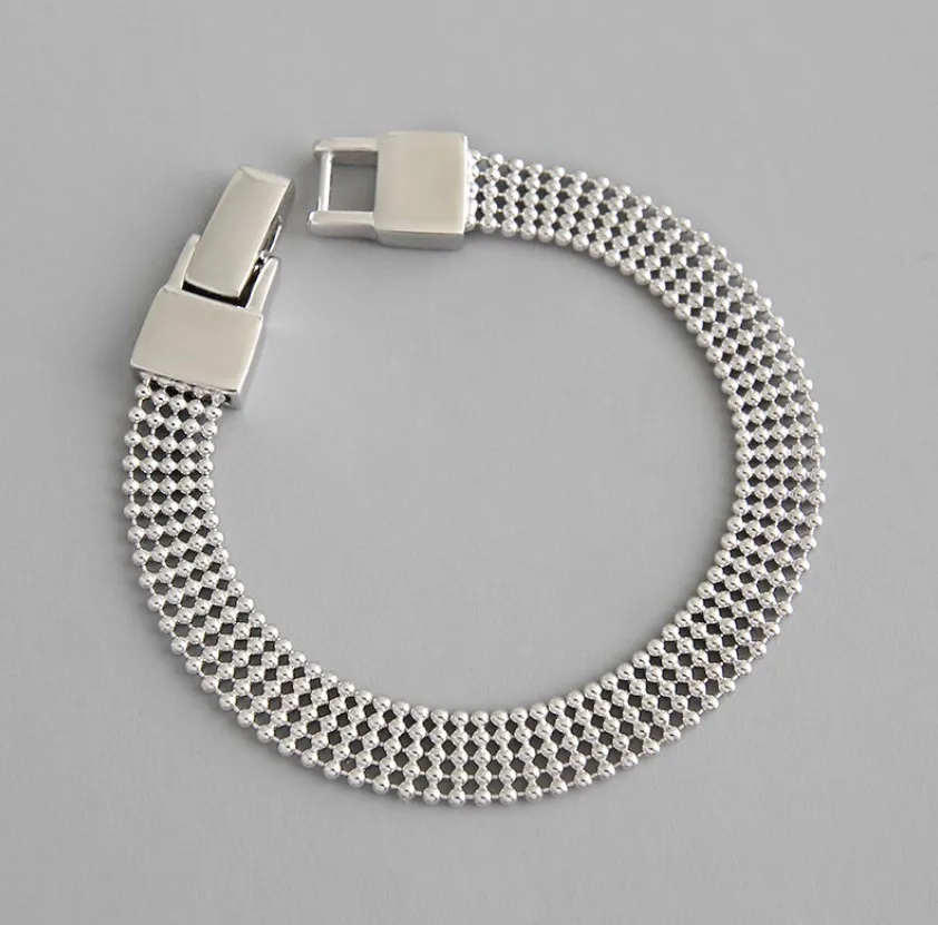 Vintage 925 Sterling Silver Bracelets for Women INS Multilayer Beaded Chain Female Bracelet Silver Handcuff Bracelet
Vintage 925 Sterling Silver Bracelets for Women INS Multilayer Beaded Chain Female Bracelet Silver Handcuff Bracelet
