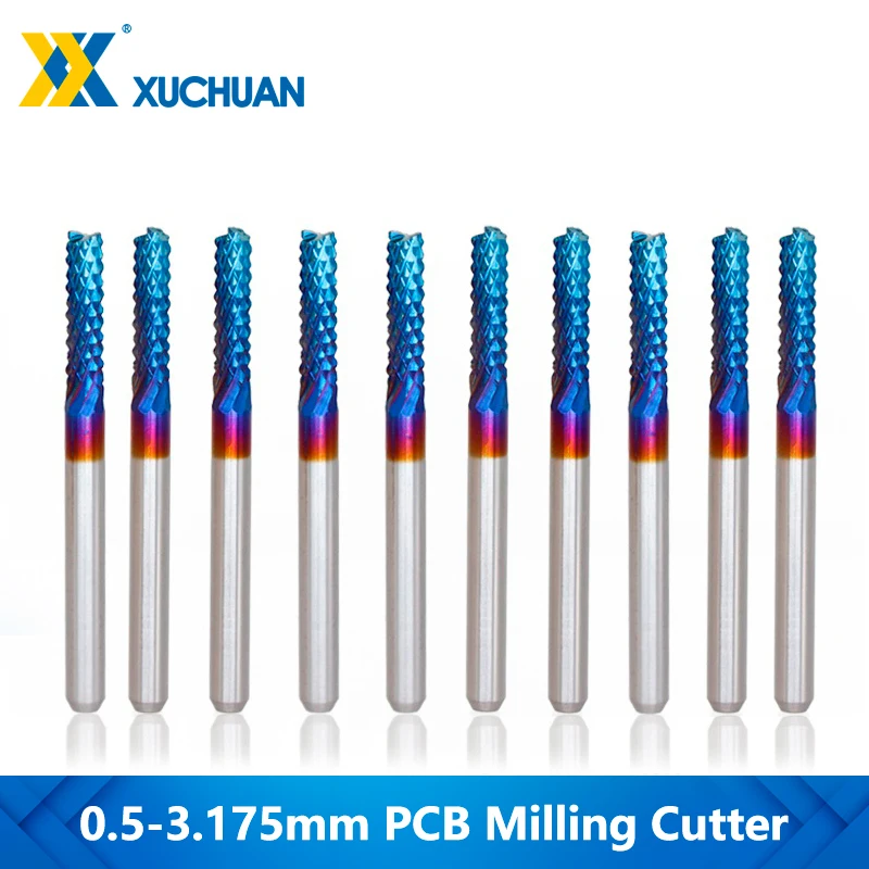 CNC Corn End Mill 10pcs 0.5-3.175mm PCB Milling Cutter Nano Blue Coated Carbide End Mill 3.175mm Shank PCB Machine Engraving Bit
CNC Corn End Mill 10pcs 0.5-3.175mm PCB Milling Cutter Nano Blue Coated Carbide End Mill 3.175mm Shank PCB Machine Engraving Bit