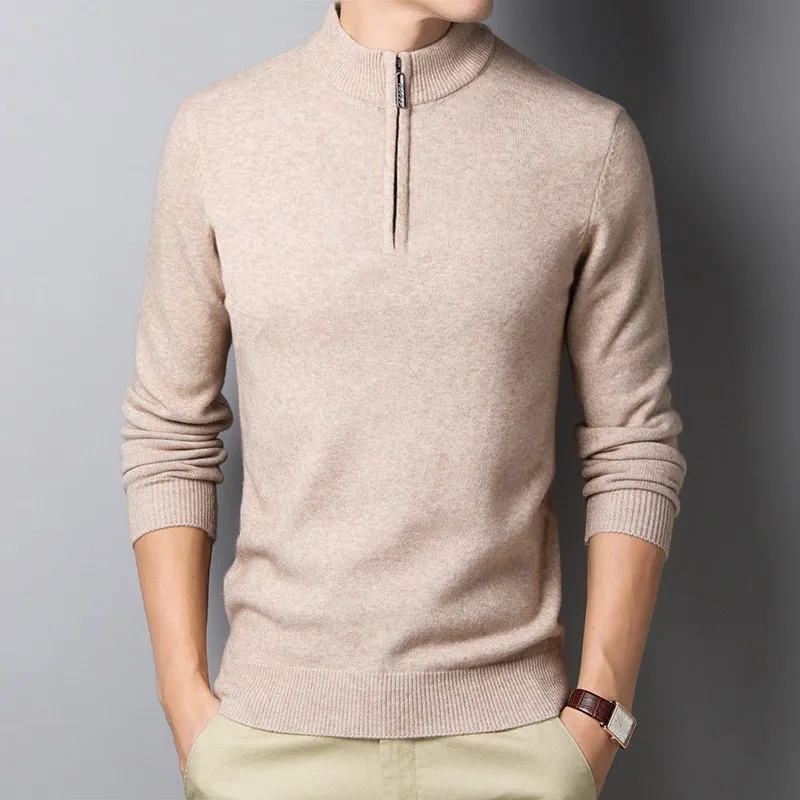 Winter Men's Wool Sweater Zipper Half Turtleneck Slim Sweater Thickened Thermal Knitwear Business Casual Cashmere Sweater 8803
Winter Men's Wool Sweater Zipper Half Turtleneck Slim Sweater Thickened Thermal Knitwear Business Casual Cashmere Sweater 8803