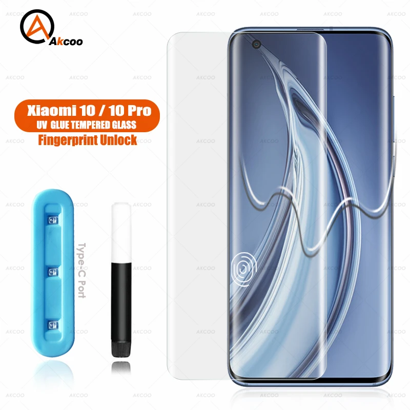 Akcoo for Xiaomi 10 Pro Screen Protector UV Full Screen Glue Tempered Glass film for mi 10 with Sensitive touch for mi 10 ultra
Akcoo for Xiaomi 10 Pro Screen Protector UV Full Screen Glue Tempered Glass film for mi 10 with Sensitive touch for mi 10 ultra