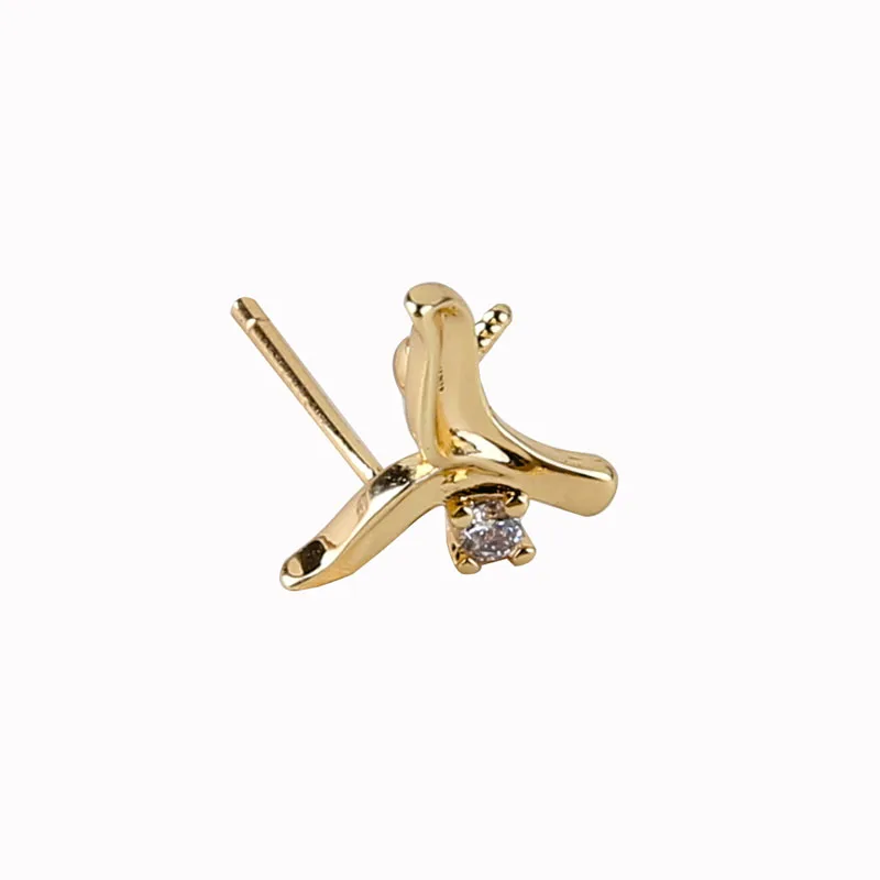 2pcs Korean Copper plated 18K gold zircon stud Earrings For Women irregular geometry fishtail needle earrings jewelry material 
2pcs Korean Copper plated 18K gold zircon stud Earrings For Women irregular geometry fishtail needle earrings jewelry material