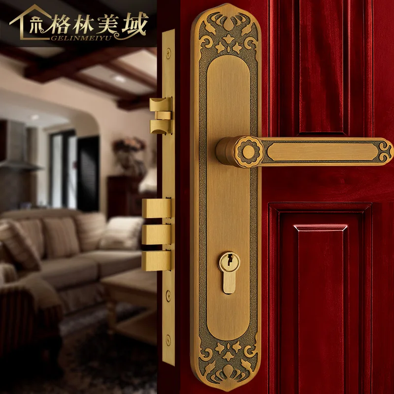 European style bronze door lock pure copper interior door bedroom solid wood door lock American double open door lock
European style bronze door lock pure copper interior door bedroom solid wood door lock American double open door lock