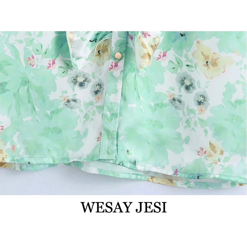 WESAY JESI 2021 Summer Ladies' Top Print Laminated Decoration Single-breasted Short Sleeve Fashion Casual Retro Commuter Shirt
WESAY JESI 2021 Summer Ladies' Top Print Laminated Decoration Single-breasted Short Sleeve Fashion Casual Retro Commuter Shirt