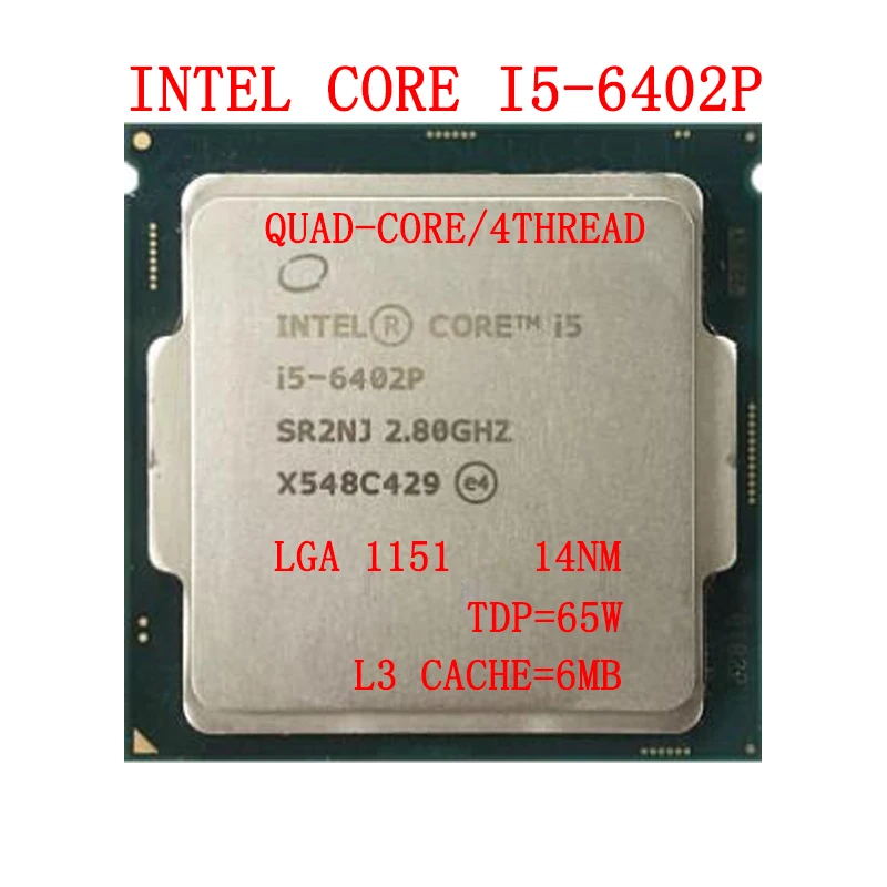 

Intel Core i5-6402P i5 6402P Processor Quad-Core Quad-Thread 2.8GHz 6MB 65W LGA 1151 Desktop CPU