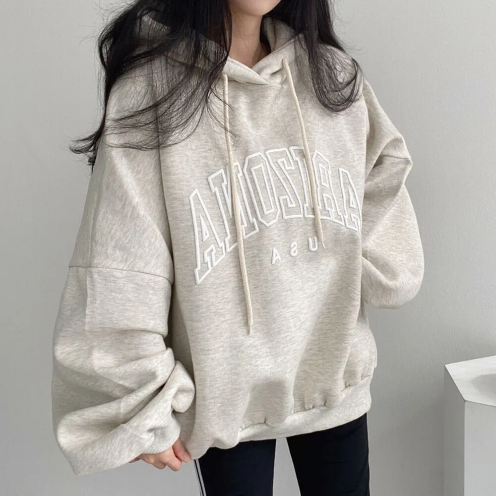 Puff Sleeve Hooded Plus Velvet Padded Loose Sweater Letter Color Block Patchwork Print Preppy Youthful For Women Pullover
Puff Sleeve Hooded Plus Velvet Padded Loose Sweater Letter Color Block Patchwork Print Preppy Youthful For Women Pullover
