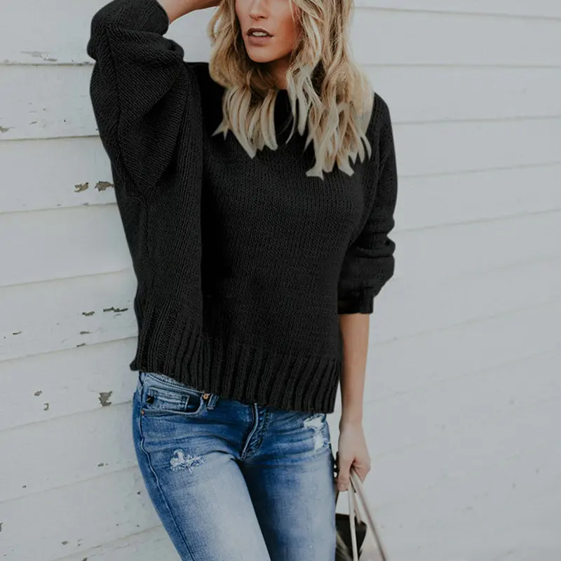Новинка женские свитера пуловеры Осень-зима модный сексуальный свитер без