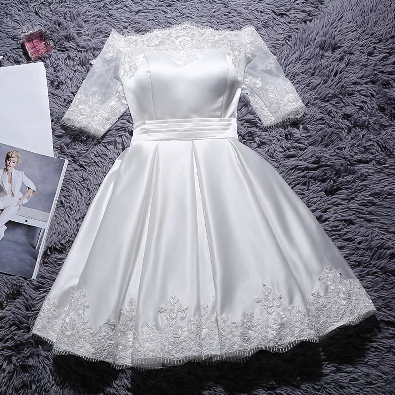 White Slash Neck Cheongsam Flower Appliques Short Prom Party Dress Gown Bandage Pleated Qipao Lace Sleeve Luxury Robe De Soiree
White Slash Neck Cheongsam Flower Appliques Short Prom Party Dress Gown Bandage Pleated Qipao Lace Sleeve Luxury Robe De Soiree
