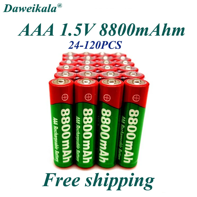 24-120PCS1.5V AAA rechargeable battery 8800mah AAA 1.5V New Alkaline Rechargeable batery for led light toy mp3wait+free shipping
24-120PCS1.5V AAA rechargeable battery 8800mah AAA 1.5V New Alkaline Rechargeable batery for led light toy mp3wait+free shipping