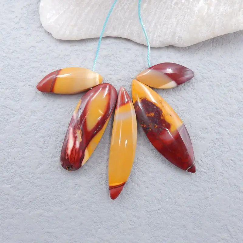 Sale 5Pcs Natural Stone Mookite Jasper Side Drilled Pendant Bead Set 42x14x6mm 22x10x6mm,20g
Sale 5Pcs Natural Stone Mookite Jasper Side Drilled Pendant Bead Set 42x14x6mm 22x10x6mm,20g