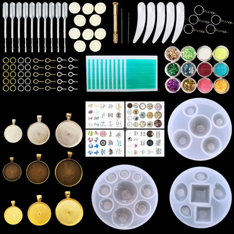 1 Set Silicone Mold + Pendant Frame Round Base Holder Necklace Jewelry Making
1 Set Silicone Mold + Pendant Frame Round Base Holder Necklace Jewelry Making