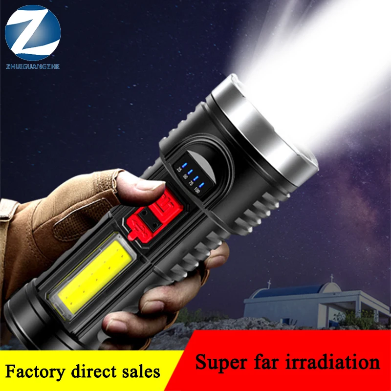 Powerful Flashlight Light COB Side Ultra-Bright Portable Light Floodlight USB Rechargeable Outdoor Searchlight Household Light
Powerful Flashlight Light COB Side Ultra-Bright Portable Light Floodlight USB Rechargeable Outdoor Searchlight Household Light
